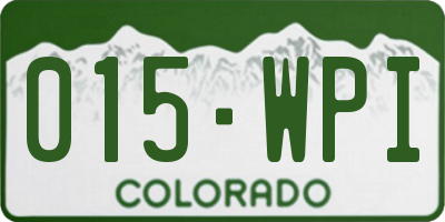 CO license plate 015WPI