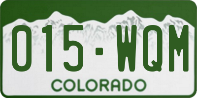 CO license plate 015WQM