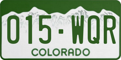CO license plate 015WQR