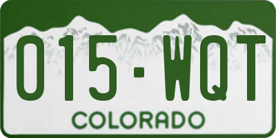 CO license plate 015WQT