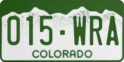 CO license plate 015WRA