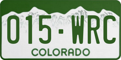 CO license plate 015WRC