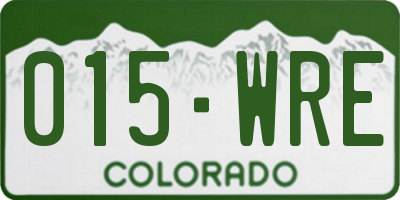 CO license plate 015WRE