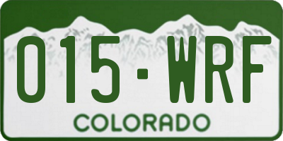 CO license plate 015WRF