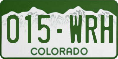 CO license plate 015WRH