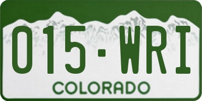 CO license plate 015WRI