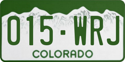 CO license plate 015WRJ