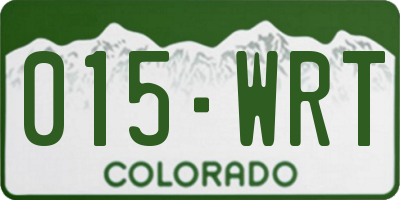 CO license plate 015WRT