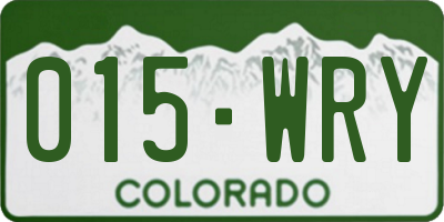 CO license plate 015WRY