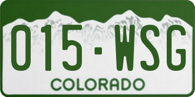 CO license plate 015WSG