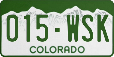 CO license plate 015WSK