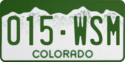 CO license plate 015WSM