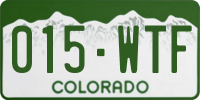 CO license plate 015WTF