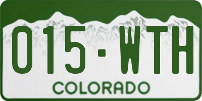 CO license plate 015WTH