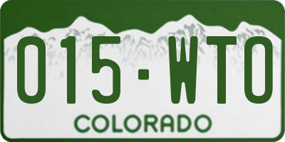 CO license plate 015WTO