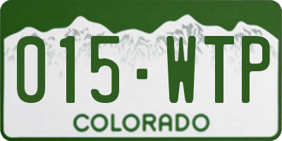 CO license plate 015WTP