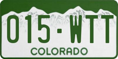CO license plate 015WTT