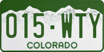 CO license plate 015WTY