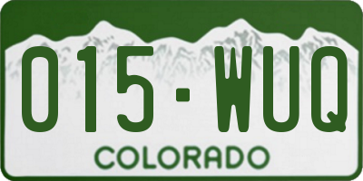 CO license plate 015WUQ