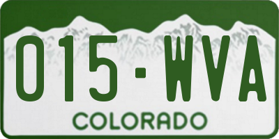CO license plate 015WVA