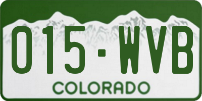 CO license plate 015WVB