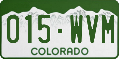 CO license plate 015WVM