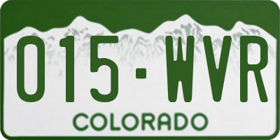 CO license plate 015WVR