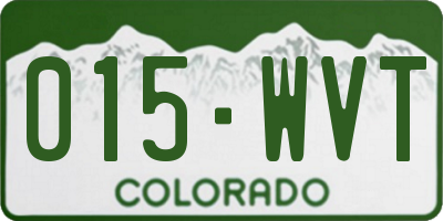 CO license plate 015WVT
