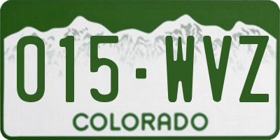 CO license plate 015WVZ