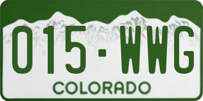 CO license plate 015WWG
