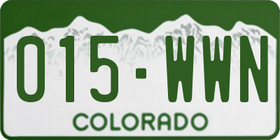 CO license plate 015WWN