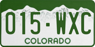 CO license plate 015WXC