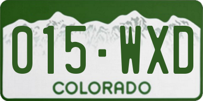 CO license plate 015WXD