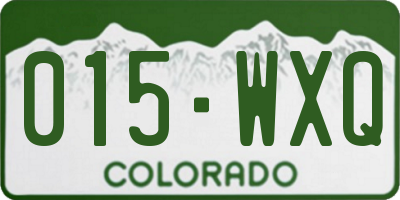 CO license plate 015WXQ