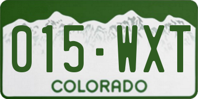 CO license plate 015WXT