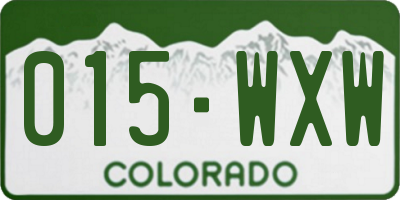 CO license plate 015WXW