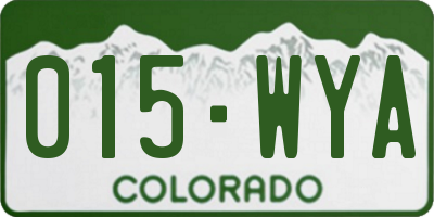 CO license plate 015WYA