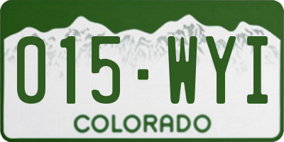 CO license plate 015WYI
