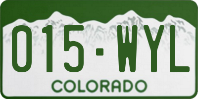 CO license plate 015WYL