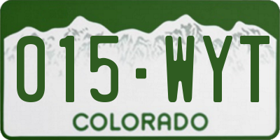 CO license plate 015WYT