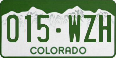 CO license plate 015WZH