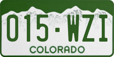 CO license plate 015WZI
