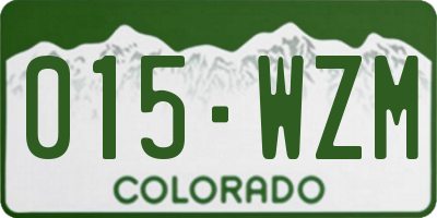 CO license plate 015WZM