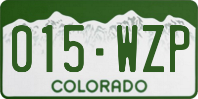CO license plate 015WZP