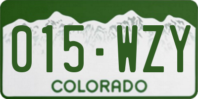 CO license plate 015WZY