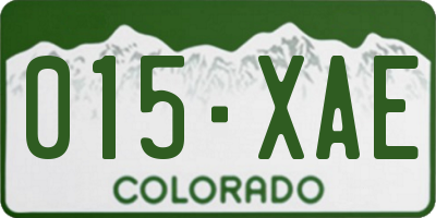 CO license plate 015XAE
