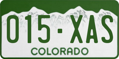 CO license plate 015XAS