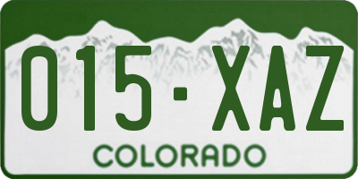 CO license plate 015XAZ