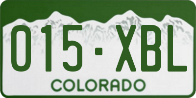 CO license plate 015XBL