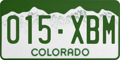 CO license plate 015XBM